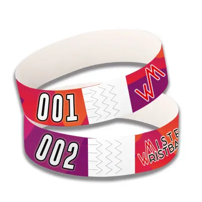 Pulseras Tyvek con datos variables