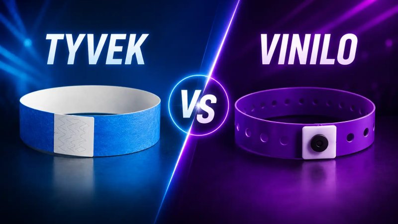 Pulseras Tyvek vs Vinilo vs Tela: comparativa para gestores de eventos